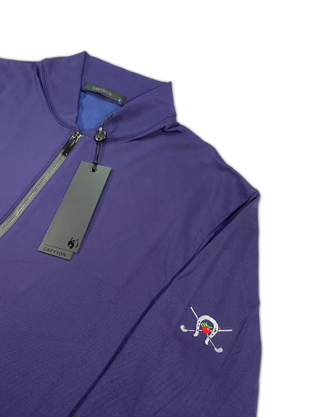 Greyson Men’s Siasconset Quarter-Zip Golf pullover , Horseshoe Bay logo on sleeve