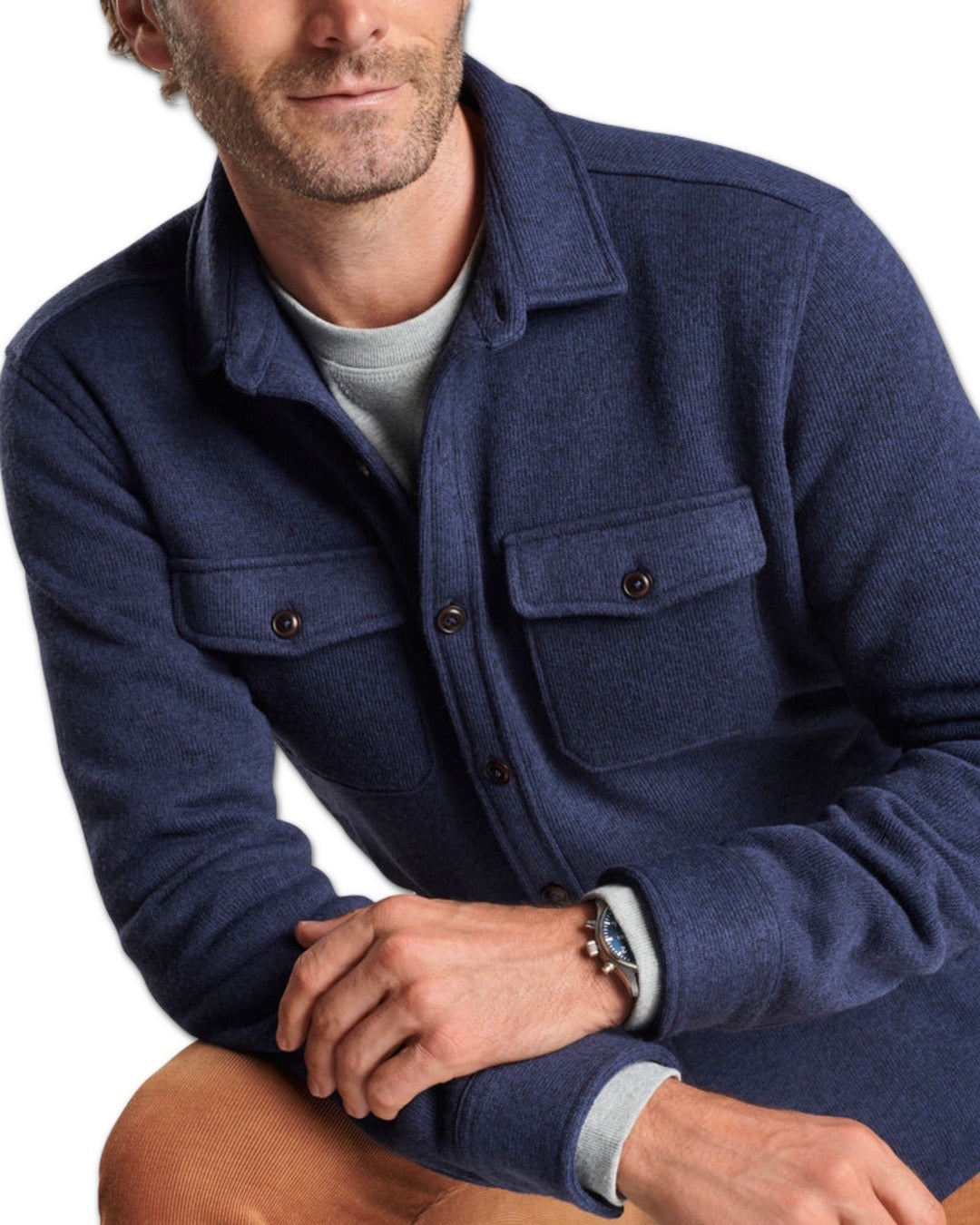 Peter Millar Men’s Golf Crown Sweater Fleece Shirt Jacket , model
