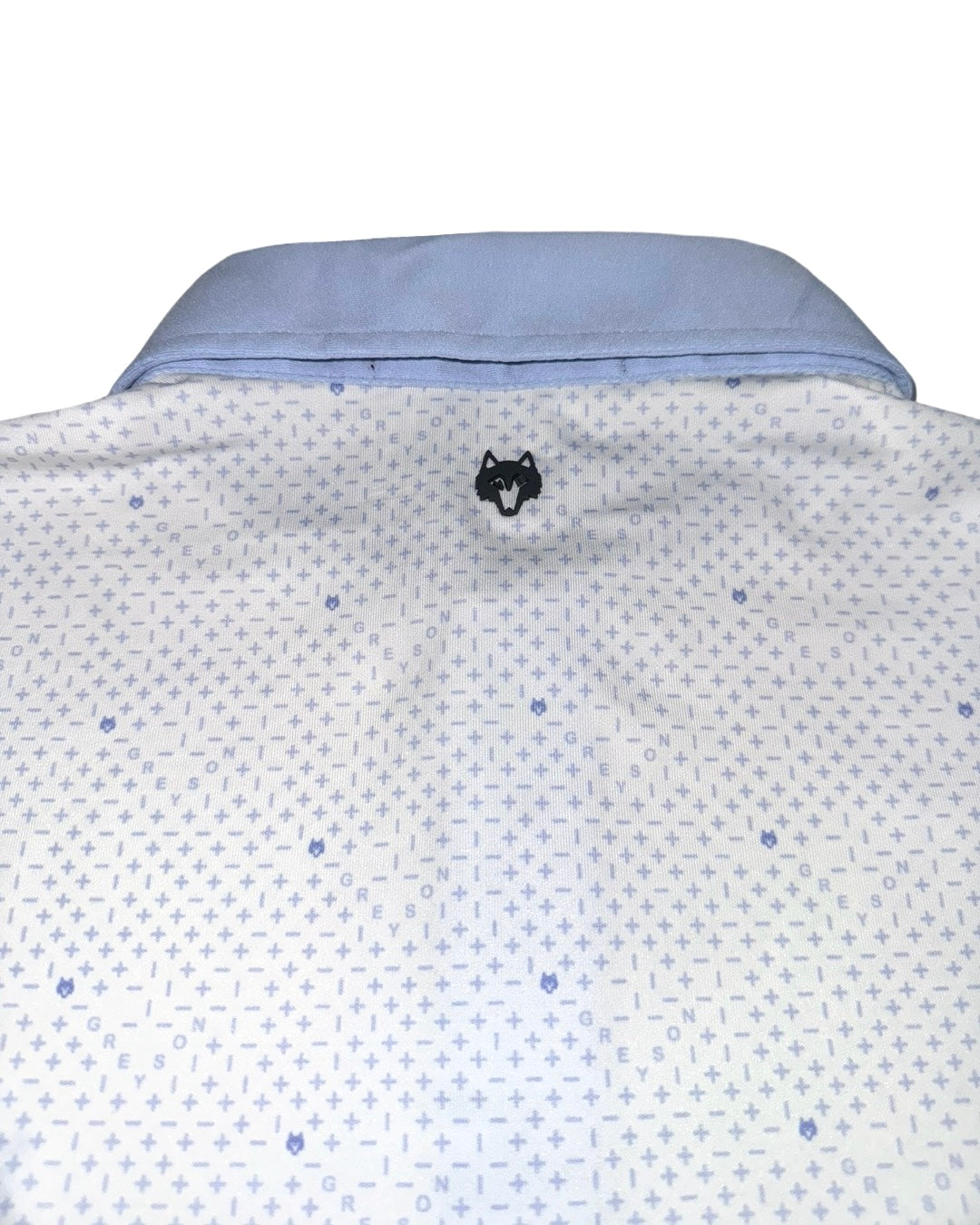 Greyson Men’s Plus or Minus Golf Polo Shirt, brand logo on the back yoke