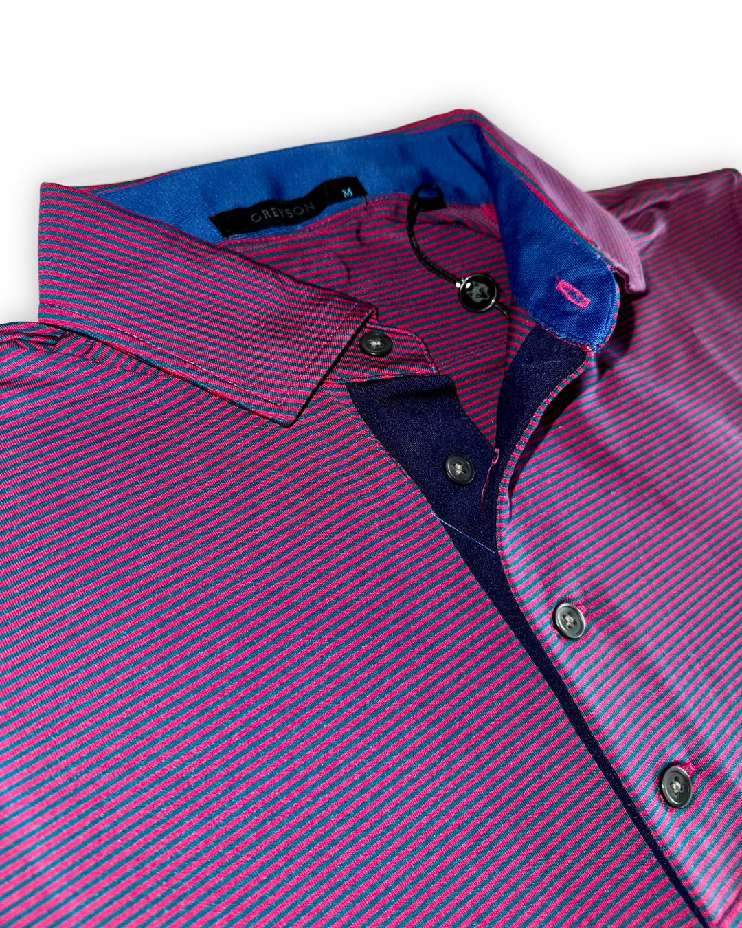 Greyson Men’s Saranac Golf Polo Shirt (Sleepy Hollow Logo) , 4 button placket