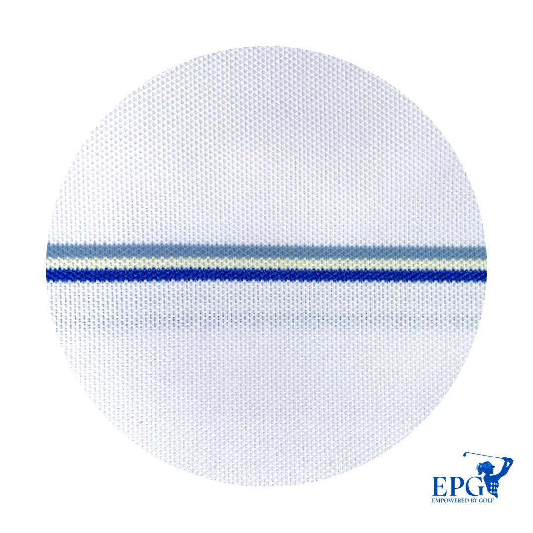 FootJoy Small Details Stretch Pique Knit Collar color white , close up of color details
