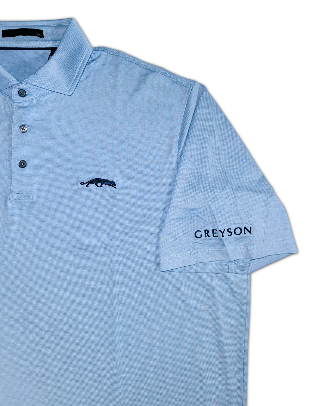 Greyson Men’s Michael Jordan THE GROVE XXIII Golf Polo Shirt, embroidered of brand name on left sleeve 