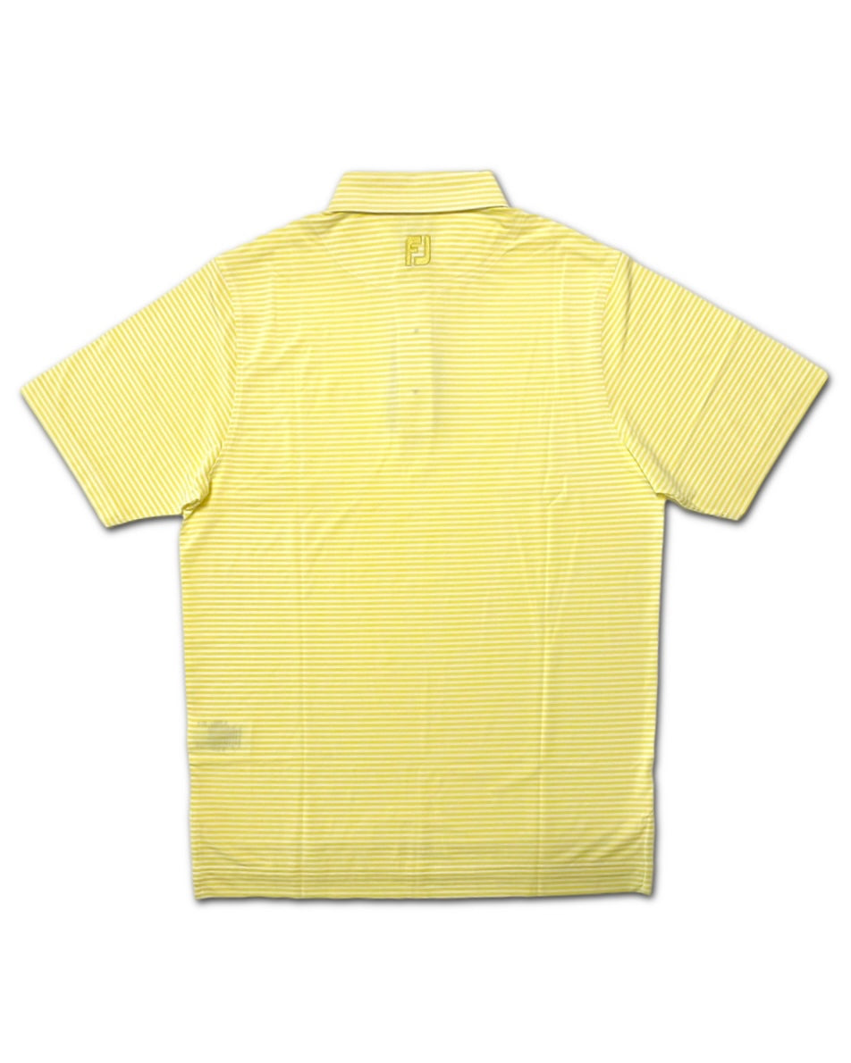 FootJoy Men’s Lisle Feeder Stripe Golf Polo, open view of back side 