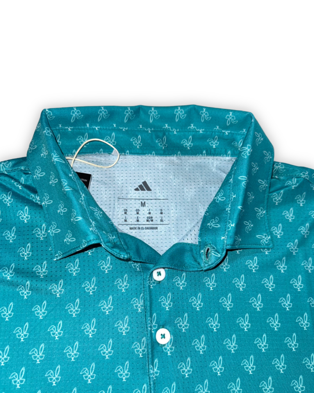 Adidas Men's Mesh Golf Polo Shirt, button closure and self collar
