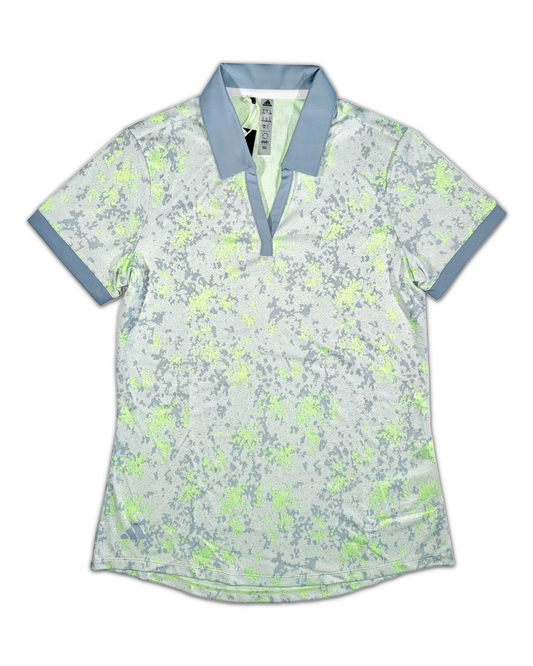 Adidas Women’s Jacquard Golf Polo Shirt, open view of front side 