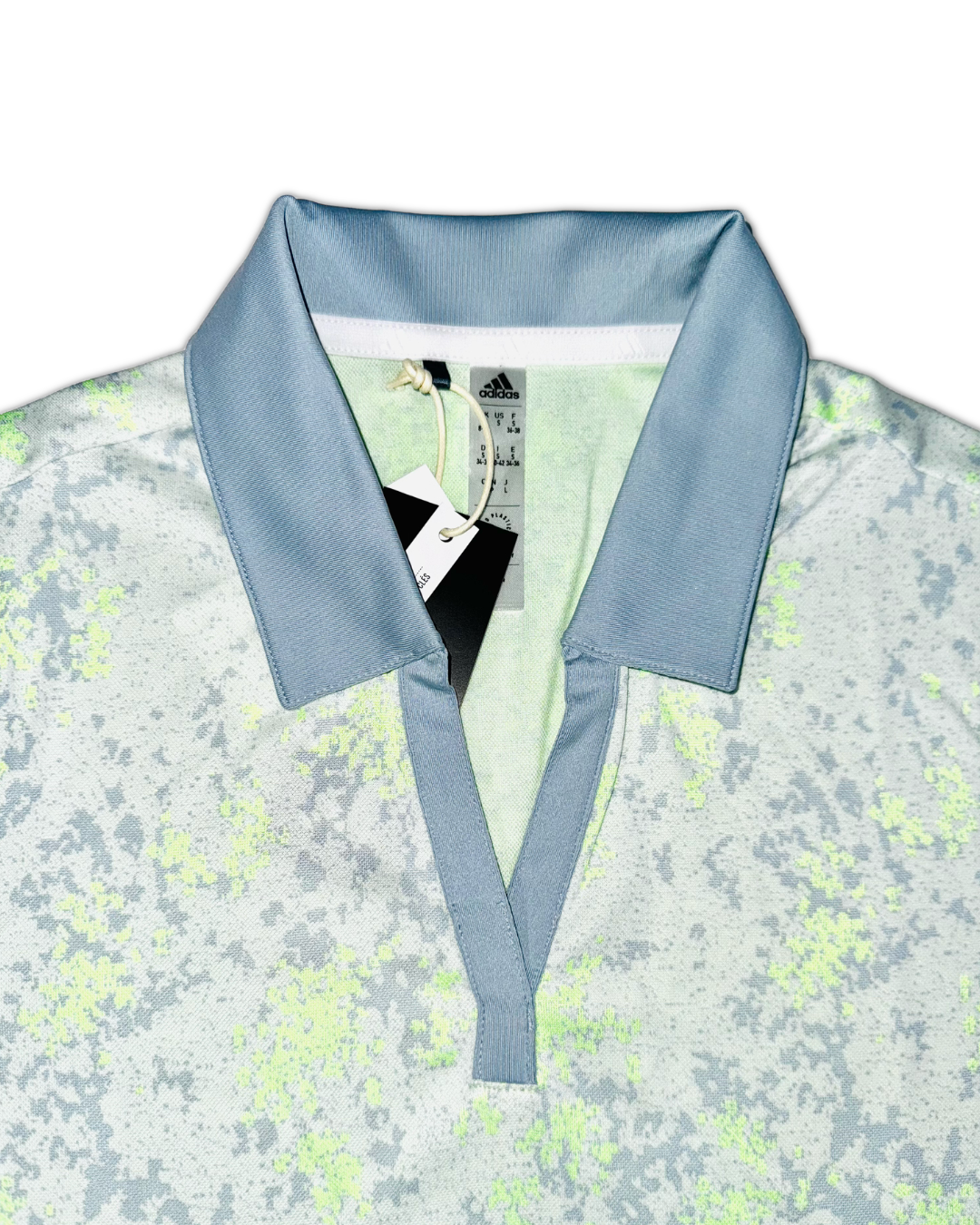 Adidas Women’s Jacquard Golf Polo Shirt, polo collar with open V-neck 