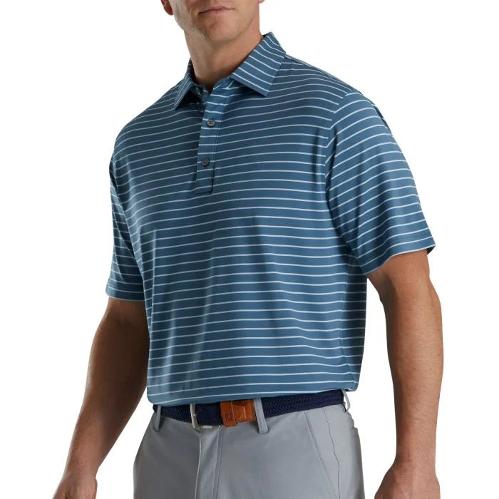 FootJoy Men’s Triple Pinstripe Lisle Self Collar Golf Polo , model