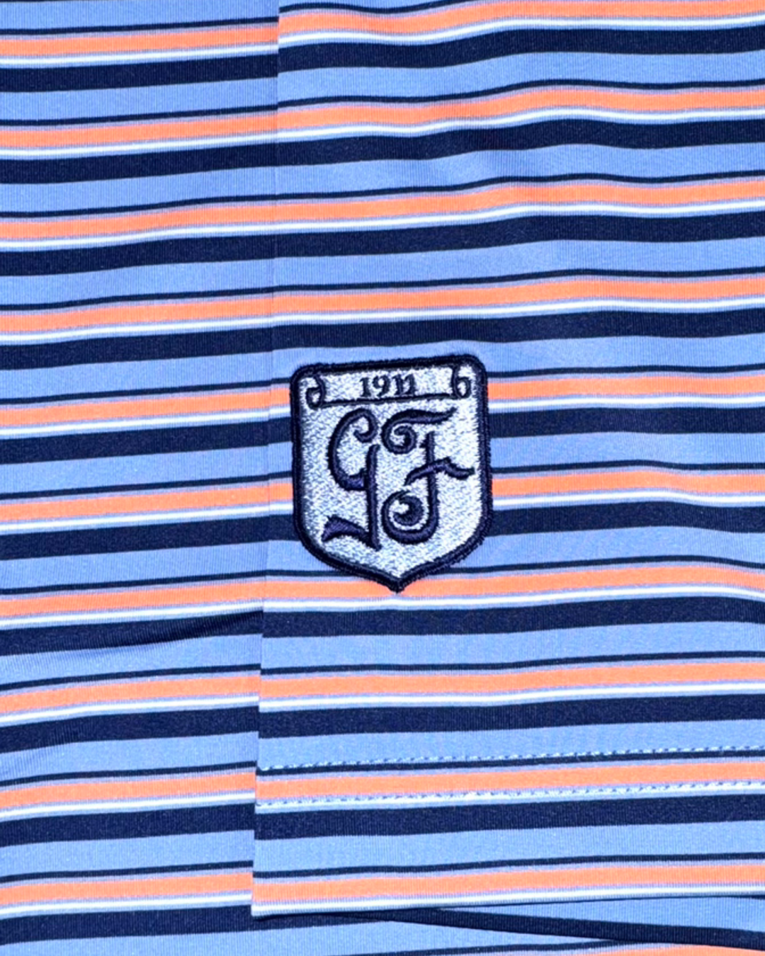 Donald Ross Men’s Bold Multi Stripe Golf Polo , embroidered logo 