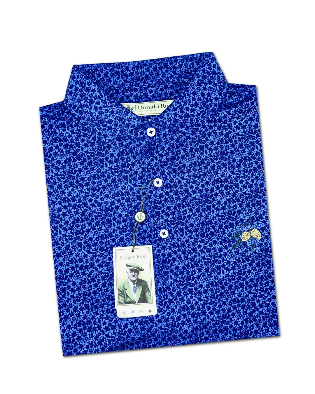 Donald Ross Men’s Tonal Rory Floral Golf Polo Shirt 