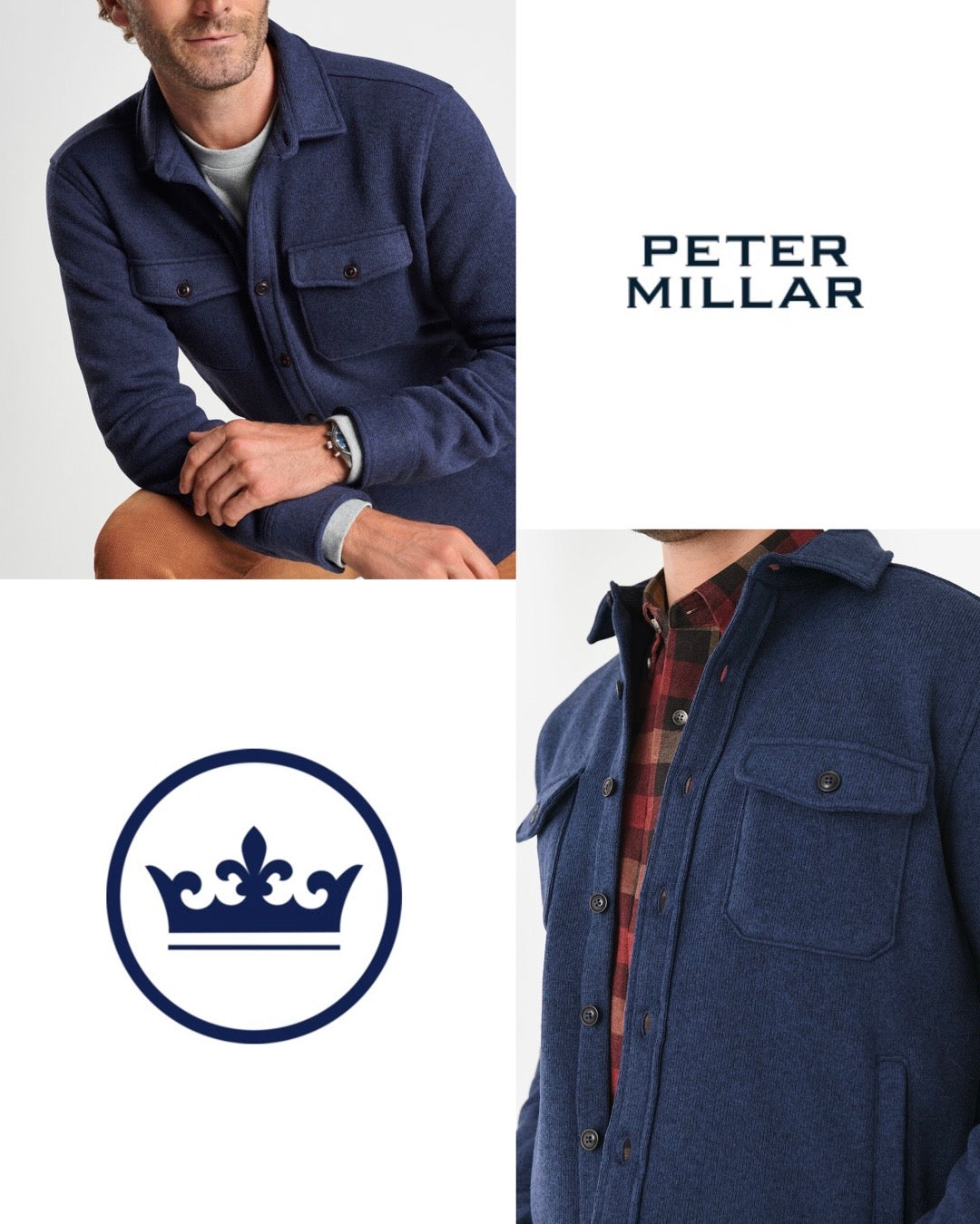 Peter Millar Men’s Golf Crown Sweater Fleece Shirt Jacket 