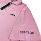 Greyson Men’s Michael Jordan THE GROVE XXIII Golf Polo Shirt, close up of embroidered brand name on sleeve 