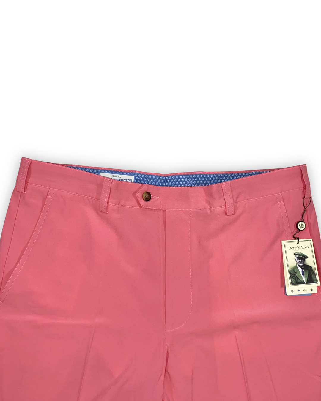 Donald Ross Men’s The Walker Golf Shorts, flat front side with slash pockets 