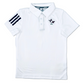 Adidas Kids Boys Three Stripe Golf Polo Shirt , front side view open 