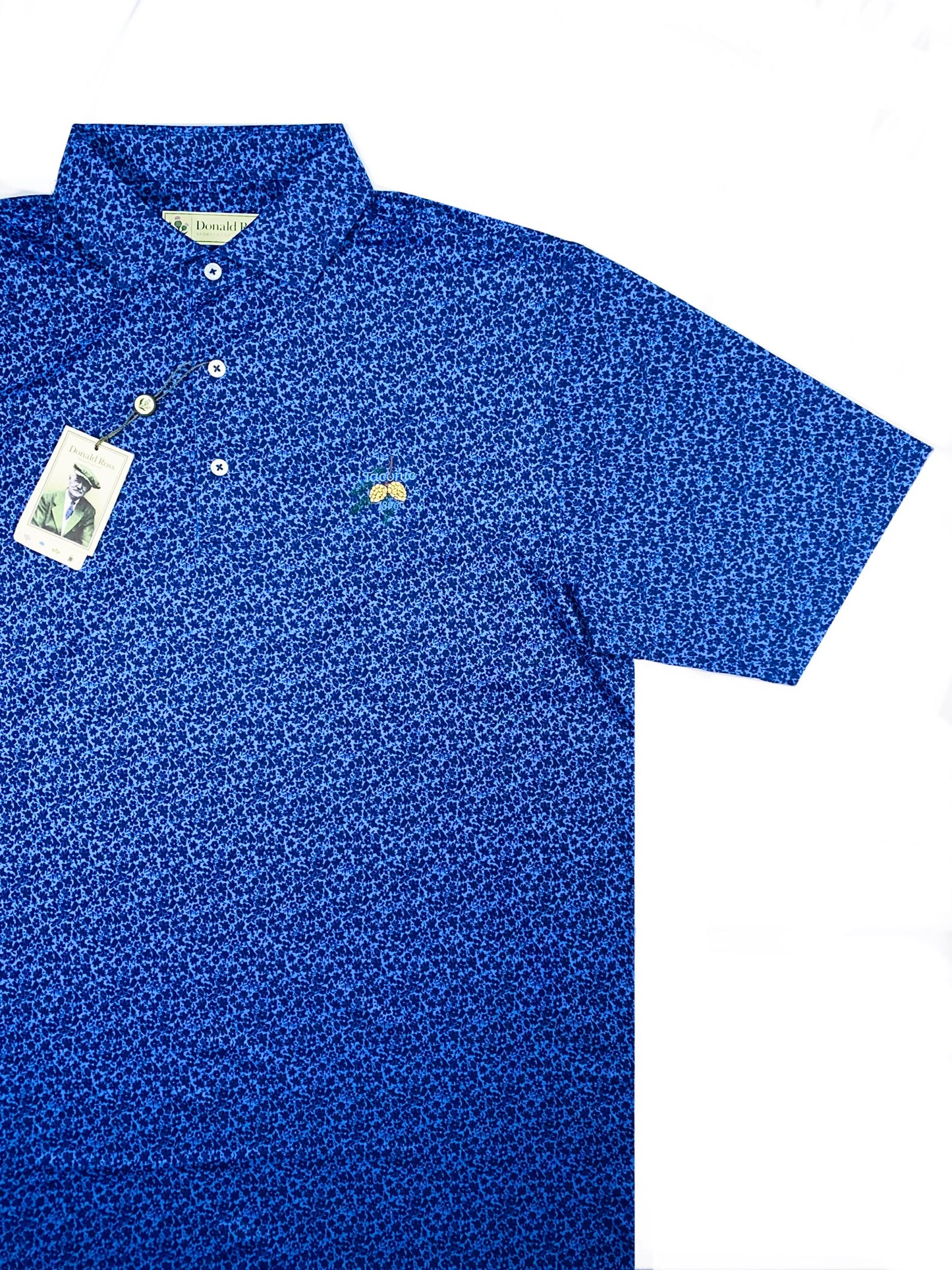 Donald Ross Men’s Tonal Rory Floral Golf Polo Shirt, open view 