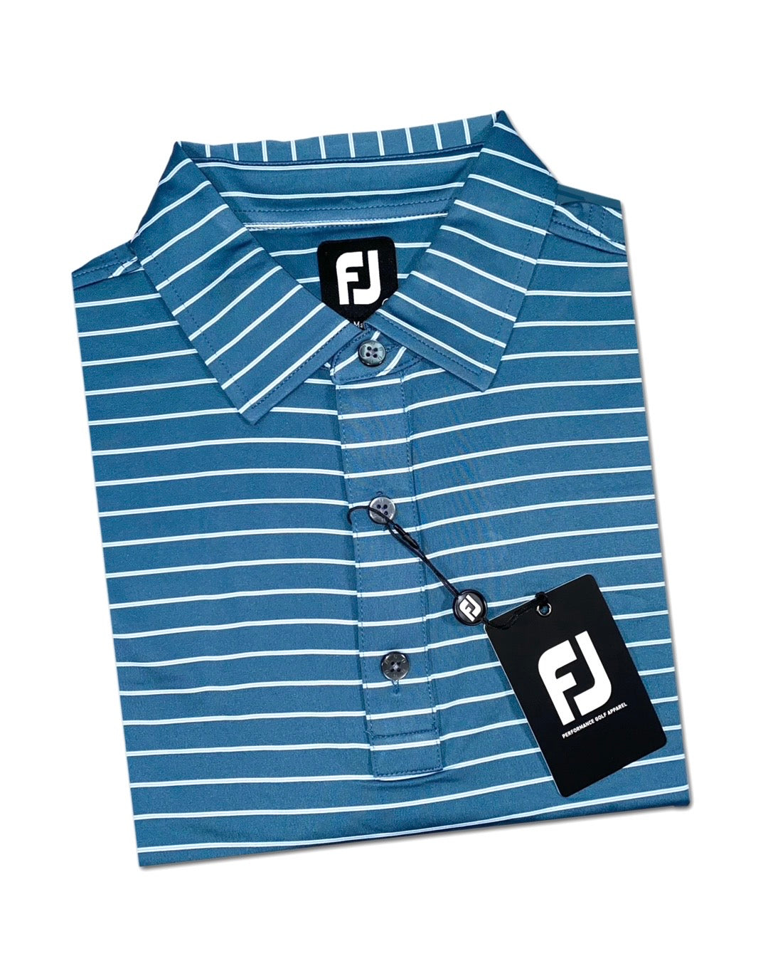 FootJoy Men’s Triple Pinstripe Lisle Self Collar Golf Polo