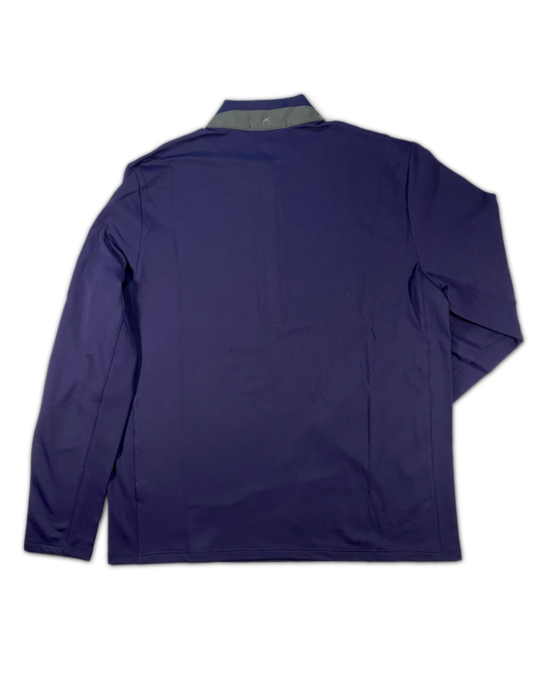 Greyson Men’s Siasconset Quarter-Zip Golf pullover (Horseshoe Bay logo) open view of the back side