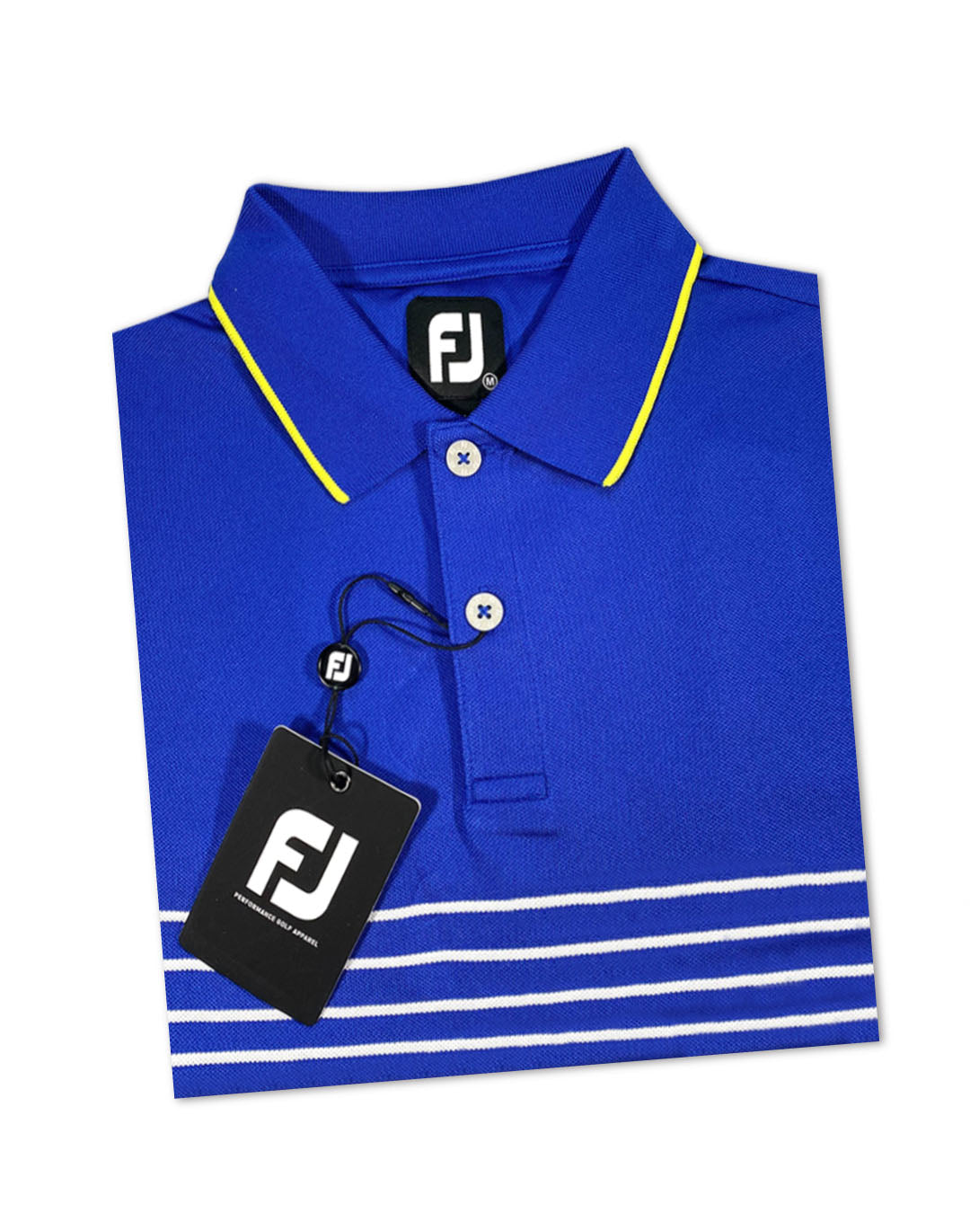 FootJoy Men’s Breton Stripe Stretch Pique knit collar  Golf Polo