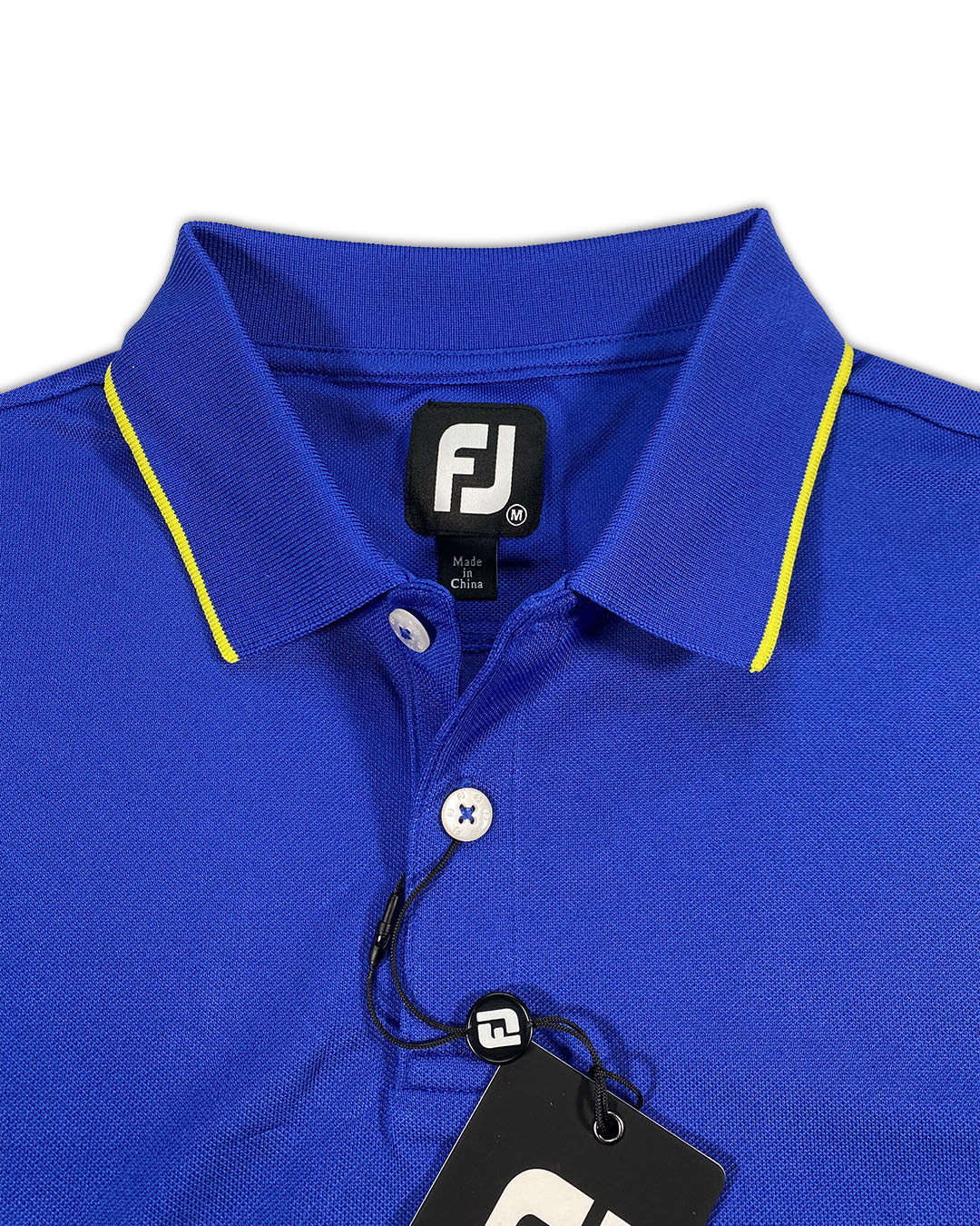 FootJoy Men’s Breton Stripe Stretch Pique Golf Polo , knit collar with button closure