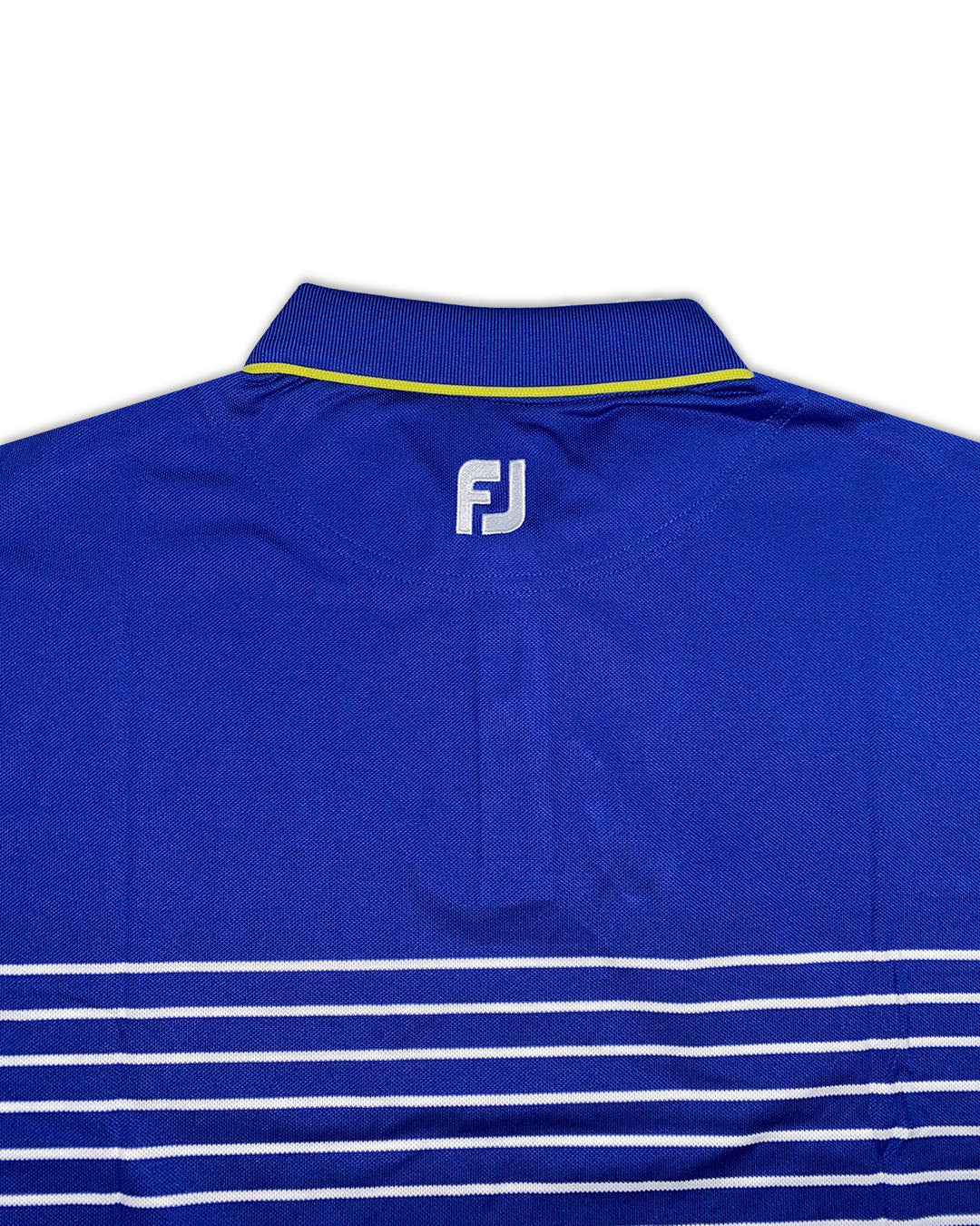 FootJoy Men’s Breton Stripe Stretch Pique Golf Polo , brand logo embroidered on upper back