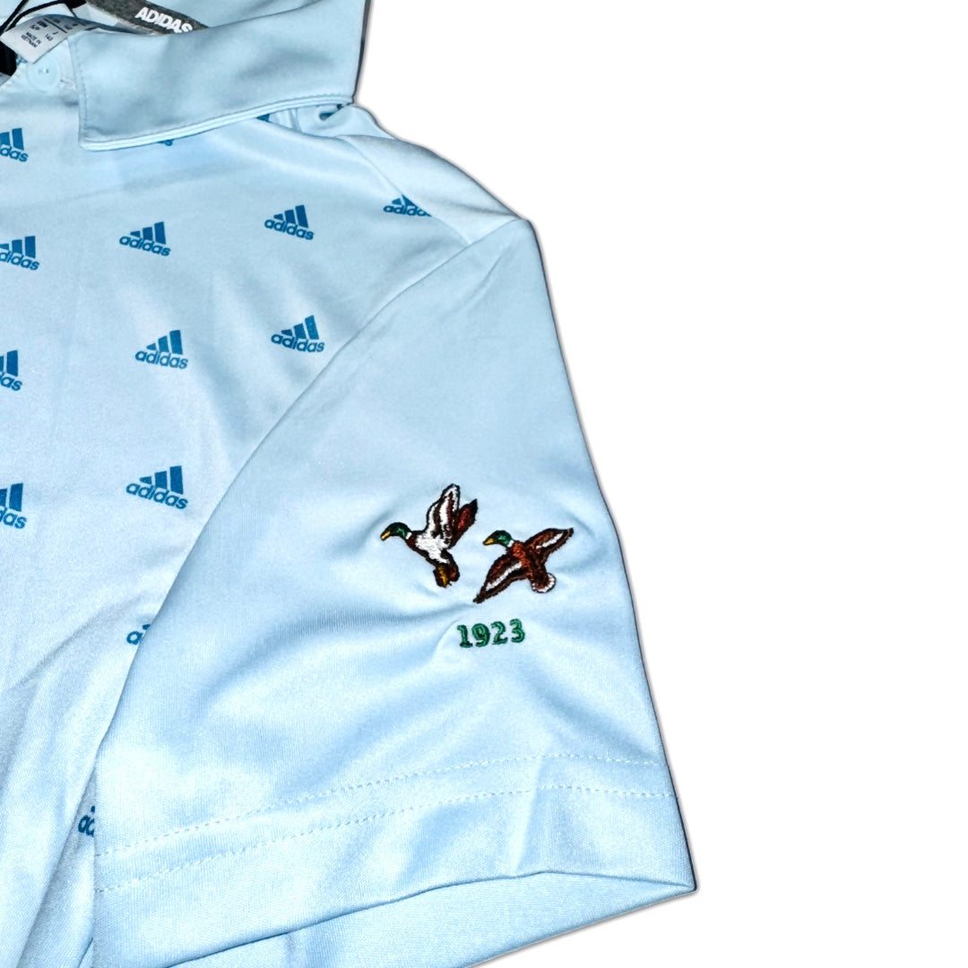 Adidas Kids Boys Printed Logo Golf Polo Shirt , embroidered on sleeve 