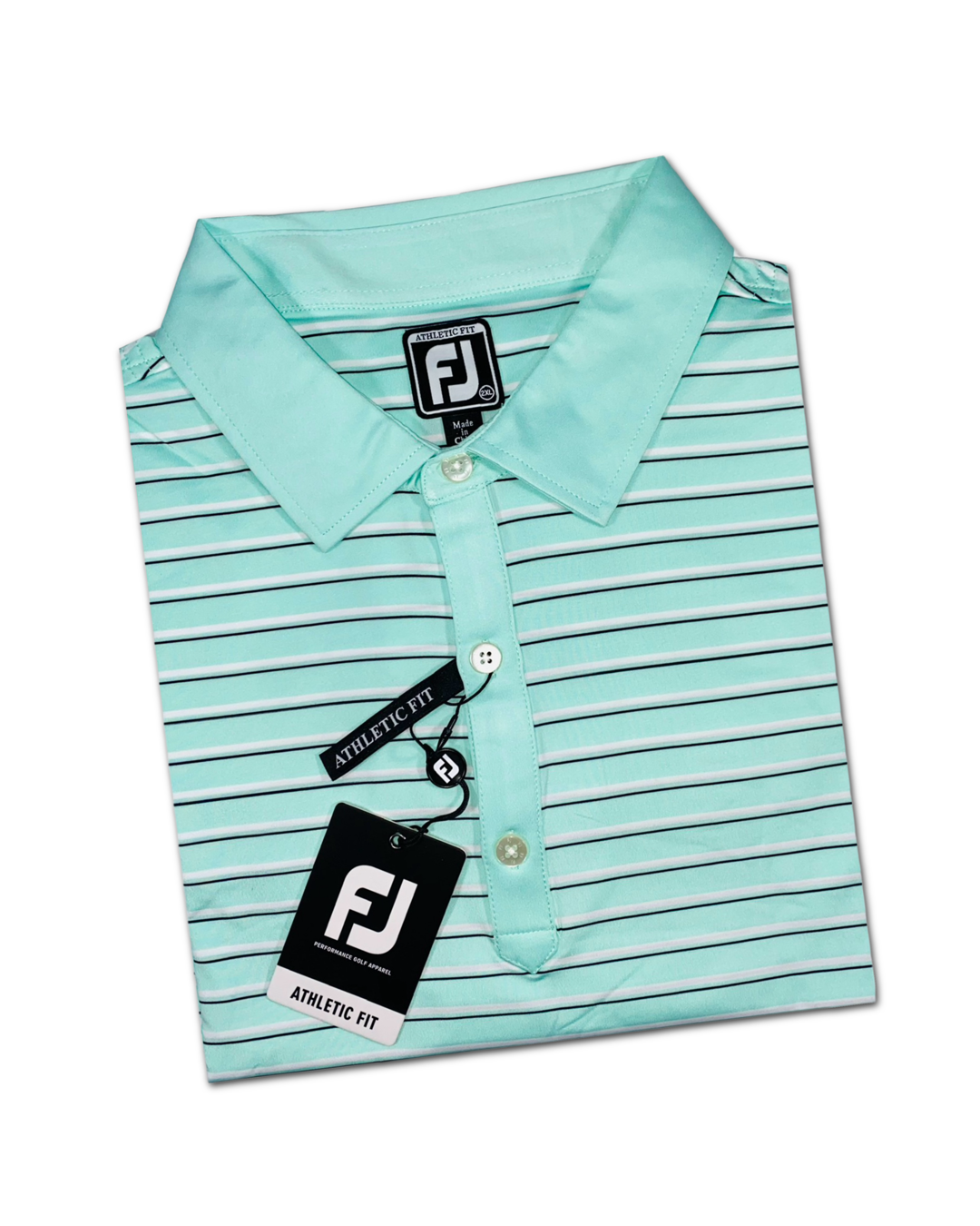 FootJoy Men’s Lisle Multi Stripe Self Collar Golf Polo