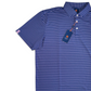 Donald Ross Men’s Colin Pique Golf Polo , open view with brand logo label on sleeve 