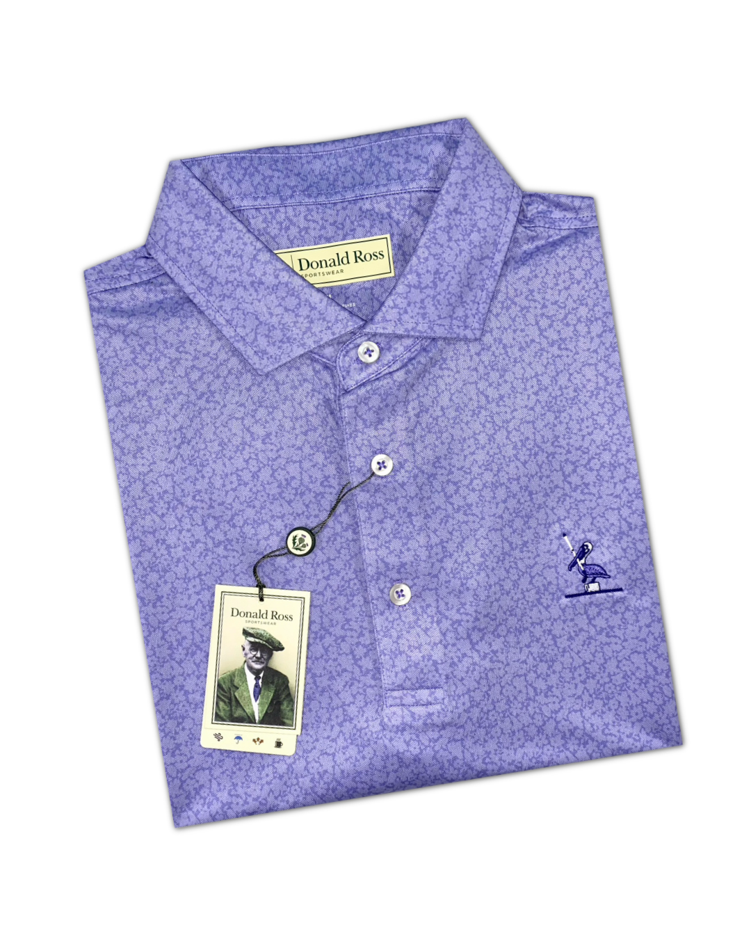 Donald Ross Men’s Tonal Rory Floral Golf Polo Shirt