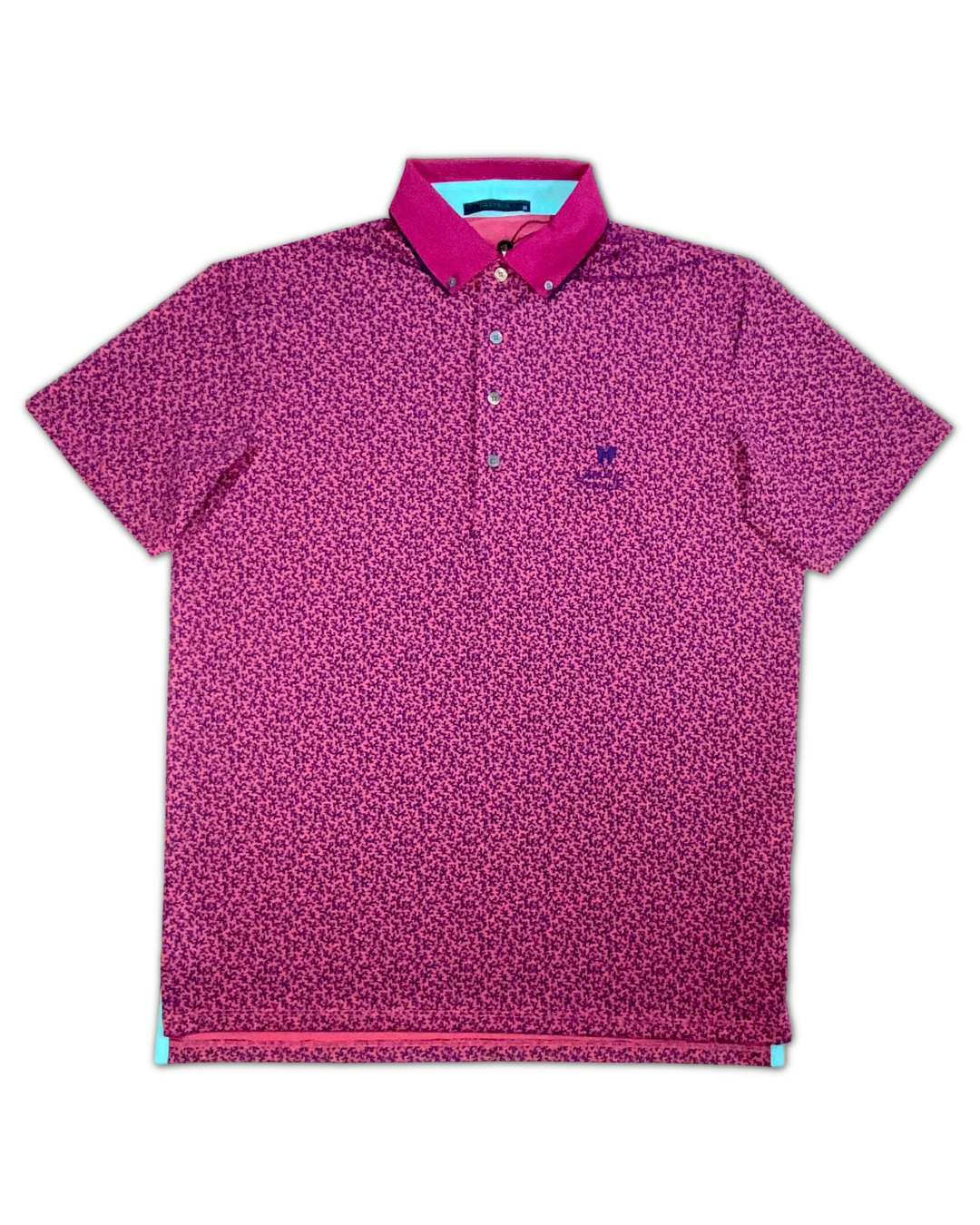 Greyson Men’s Coral Dreams Golf Polo Shirt, open view of front side 