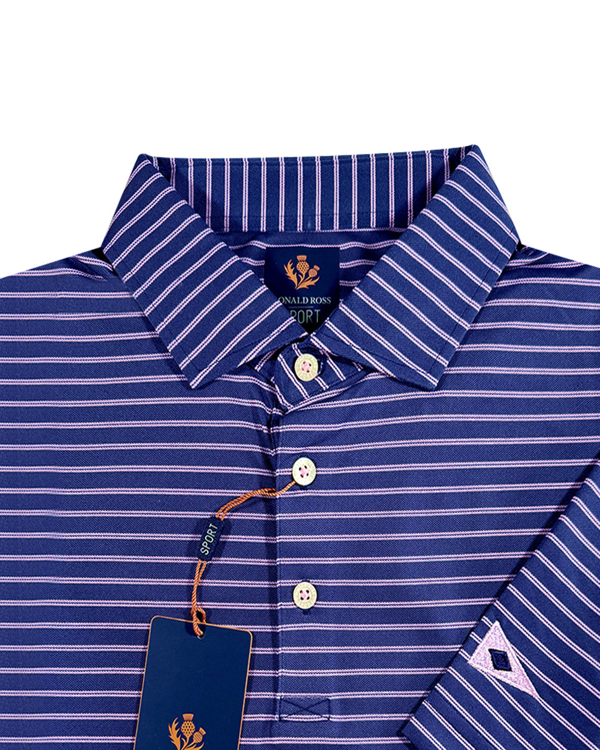 Donald Ross Men’s Colin Pique Golf Polo , self collar and button closure 