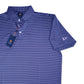 Donald Ross Men’s Colin Pique Golf Polo, open view with embroidered logo on sleeve 