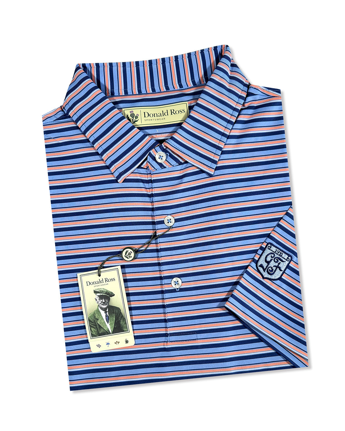 Donald Ross Men’s Bold Multi Stripe Golf Polo