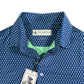 Donald Ross Men’s Seahorse Golf Polo Shirt , close up of self collar with button closure 