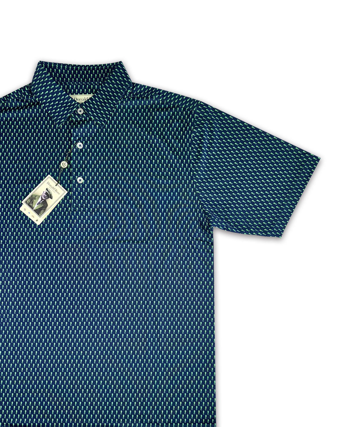 Donald Ross Men’s Seahorse Golf Polo Shirt , open view 