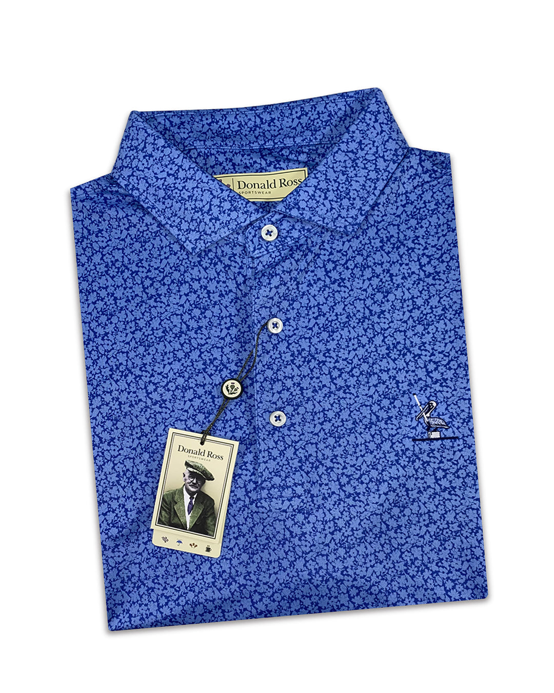 Donald Ross Men’s Tonal Rory Floral Golf Polo