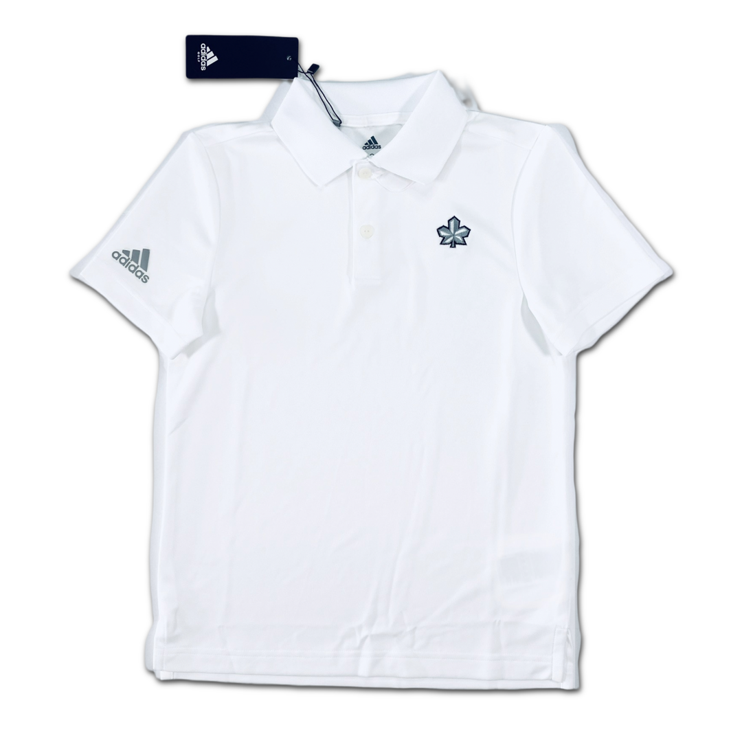 Adidas Kids Boys Primegreen Golf Polo Shirt , front side open 