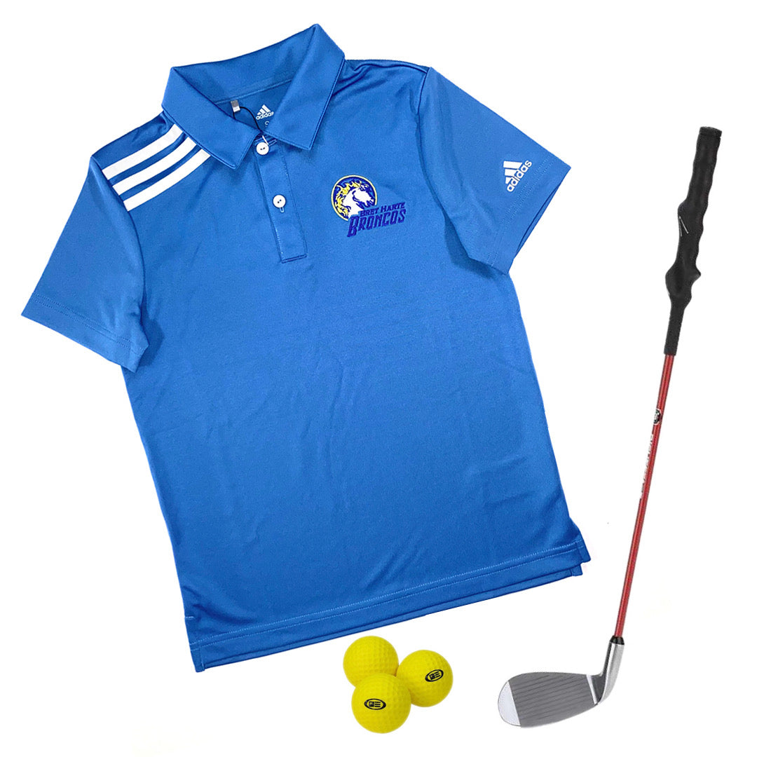 Adidas Kids Boys 3 Stripes Tournament Golf Polo Shirt