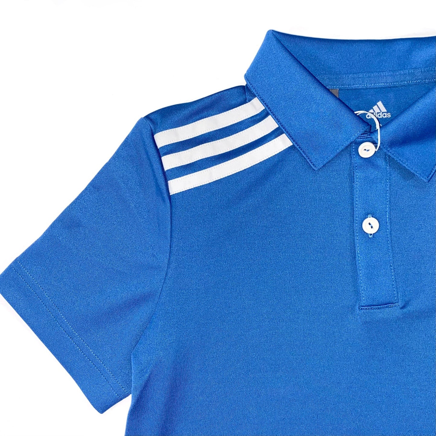 Adidas Kids Boys 3 Stripes Tournament Golf Polo Shirt , 3 stripes on right shoulder 