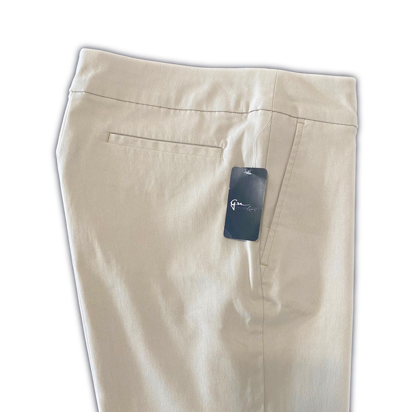 Greg Norman Women’s Pull On Stretch Golf Pants Color Stone Side View 