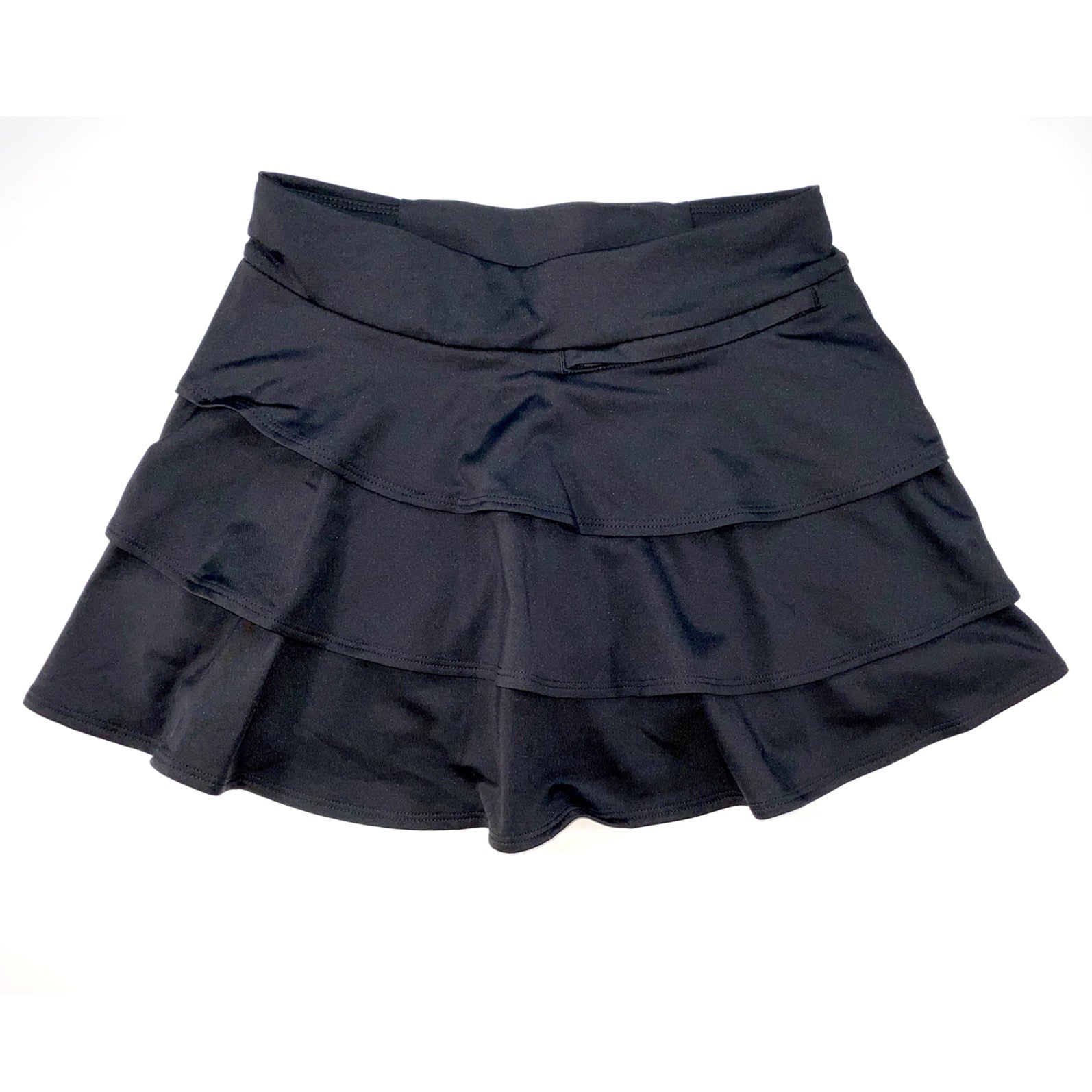 Adidas Girl Ruffled Golf Skort color black back side with ruffles