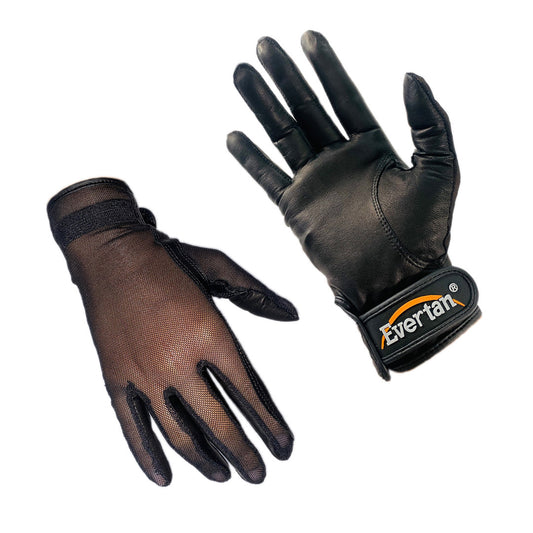 Evertan Women’s Lipstick Golf Gloves , black color , top & palm hand  view 