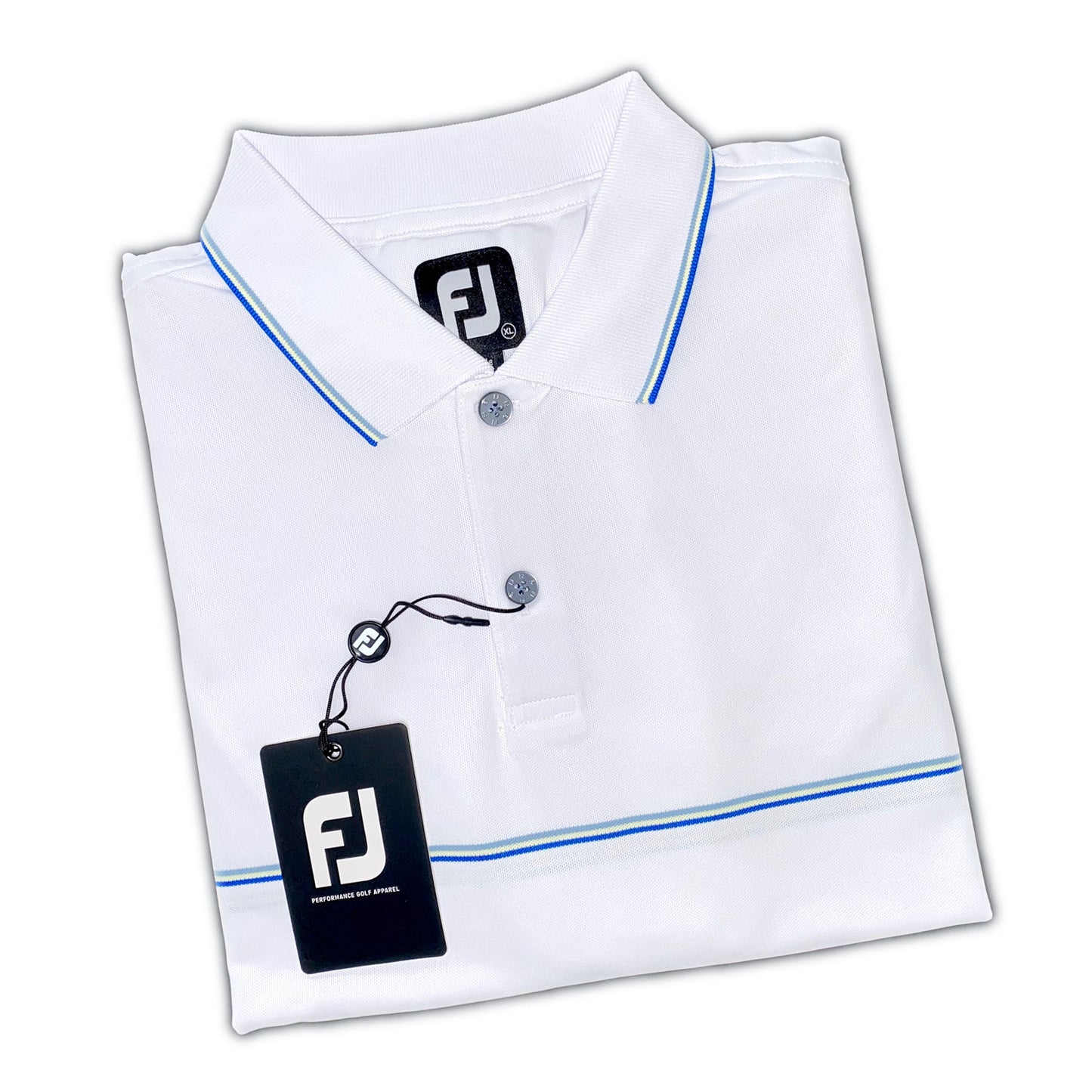 FootJoy Small Details Stretch Pique Knit Collar color white 