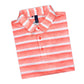 Adidas Men’s Two Color Striped Golf Polo Shirt, color Coral Fusion / White
